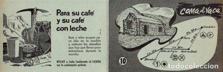 Postales: POSTAL PV12142: Triptico Refugio Coma de Vaca itinerario 10. Publicidad Nescafe