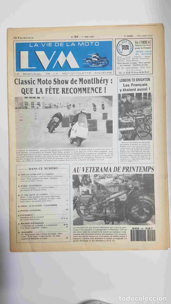 Postcards: La vie de la moto LVM numero 94 - 1er mai 1992 - Classic Moto Show de Montlh&eacute;ry - varios