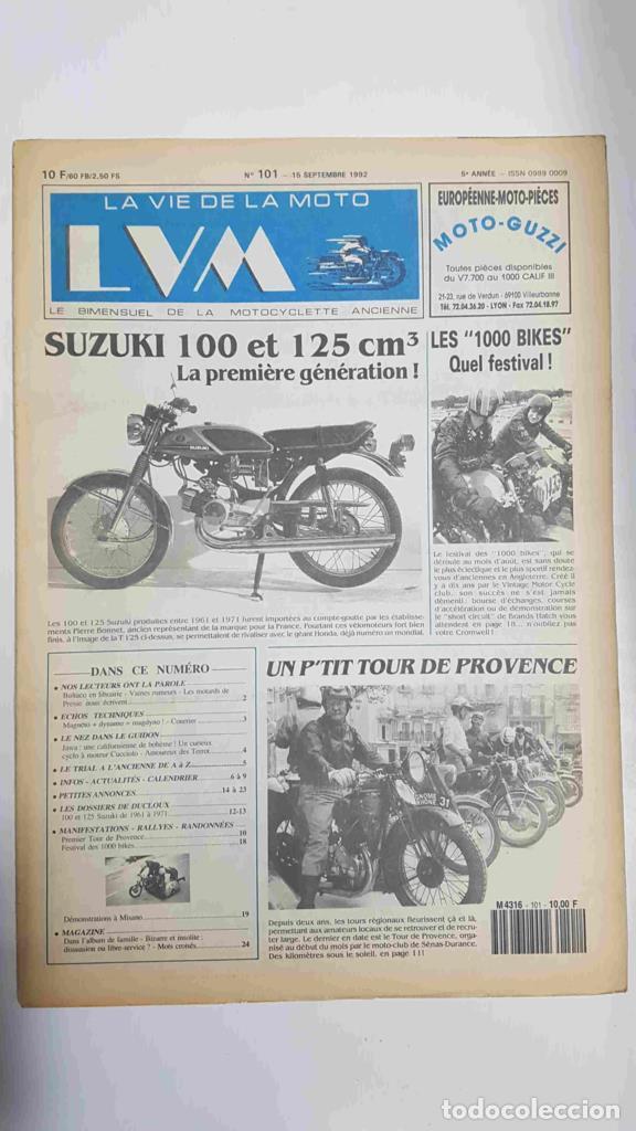 Postcards: La vie de la moto LVM numero 101 - 15 septembre 1992 - Sukuzi 100 et 125 cm3 - varios