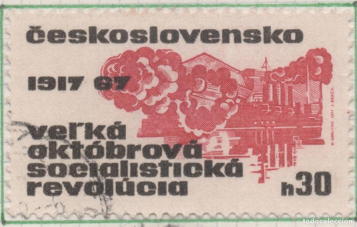 Postkarten: Sello E01449: hoja 92, Checoslovaquia: Sello Rojo y negro, dentado. 50 Aniv de la revoluci&oacute;n rusa. A