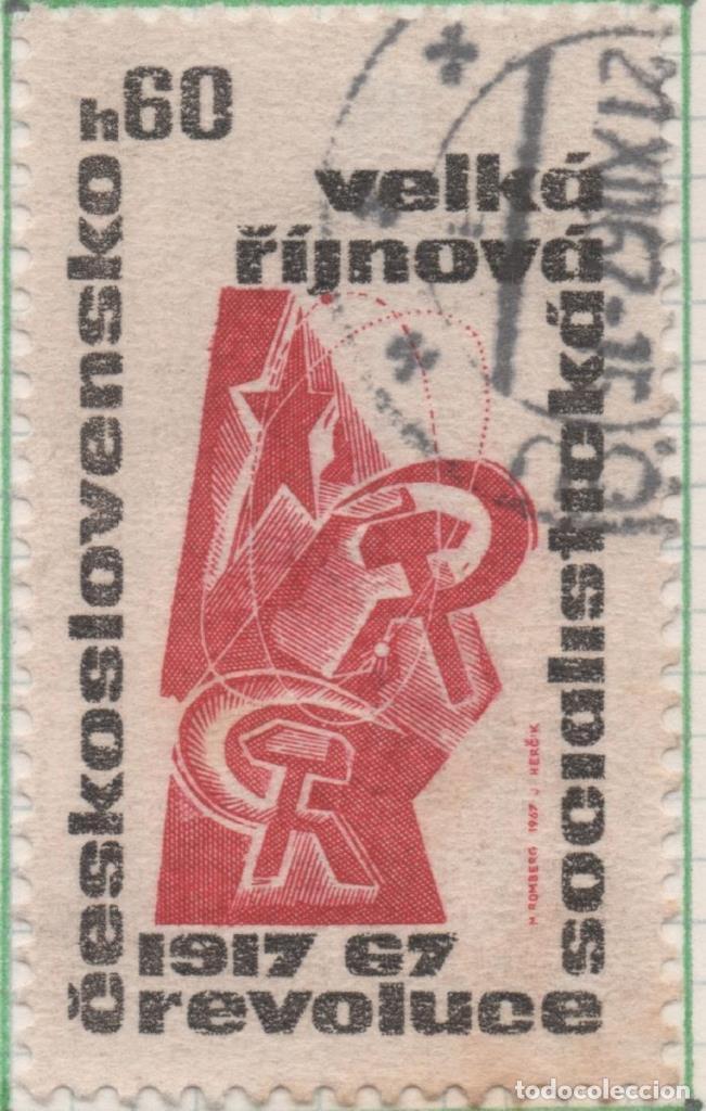 Postkarten: Sello E01448: hoja 92, Checoslovaquia: Sello Rojo y negro, dentado. 50 Aniv de la revoluci&oacute;n rusa. -