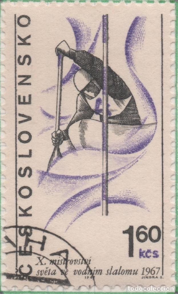 Postkarten: Sello E01423: hoja 91, Checoslovaquia: Sello Lila y gris, dentado. Acontecimientos Deportivos. 10&ordm; M