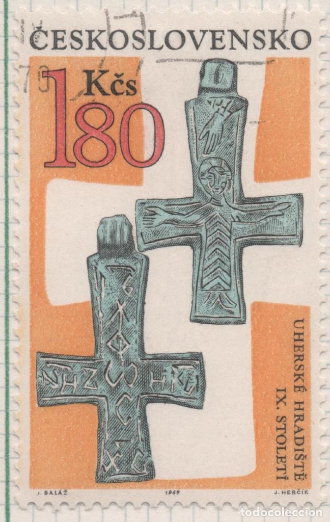 Postcards: Sello E01581: hoja 102, Checoslovaquia: Sello Multicolor, dentado. Descubrimientos Arqueol&oacute;gicos. Cr