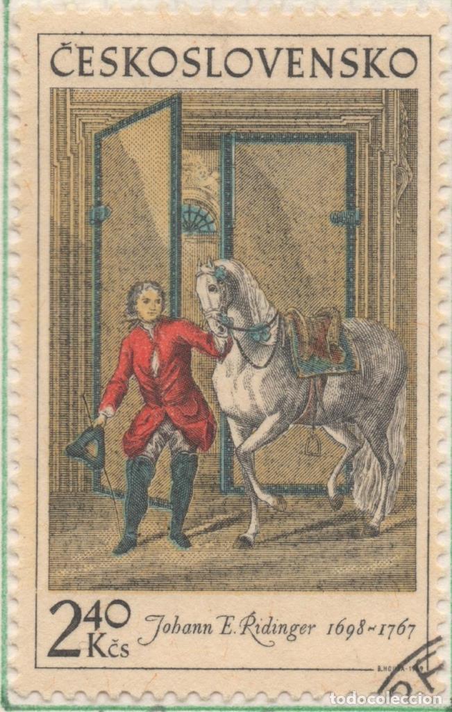 Postales: Sello E01605: hoja 103, Checoslovaquia: Sello Multicolor, dentado. El Caballo en la Pintura. Johann