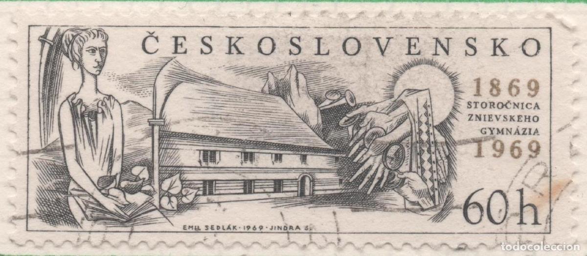 Postcards: Sello E01600: hoja 103, Checoslovaquia: Sello Gris oscuro, dentado. Aniversarios. 100 A&ntilde;os del insti