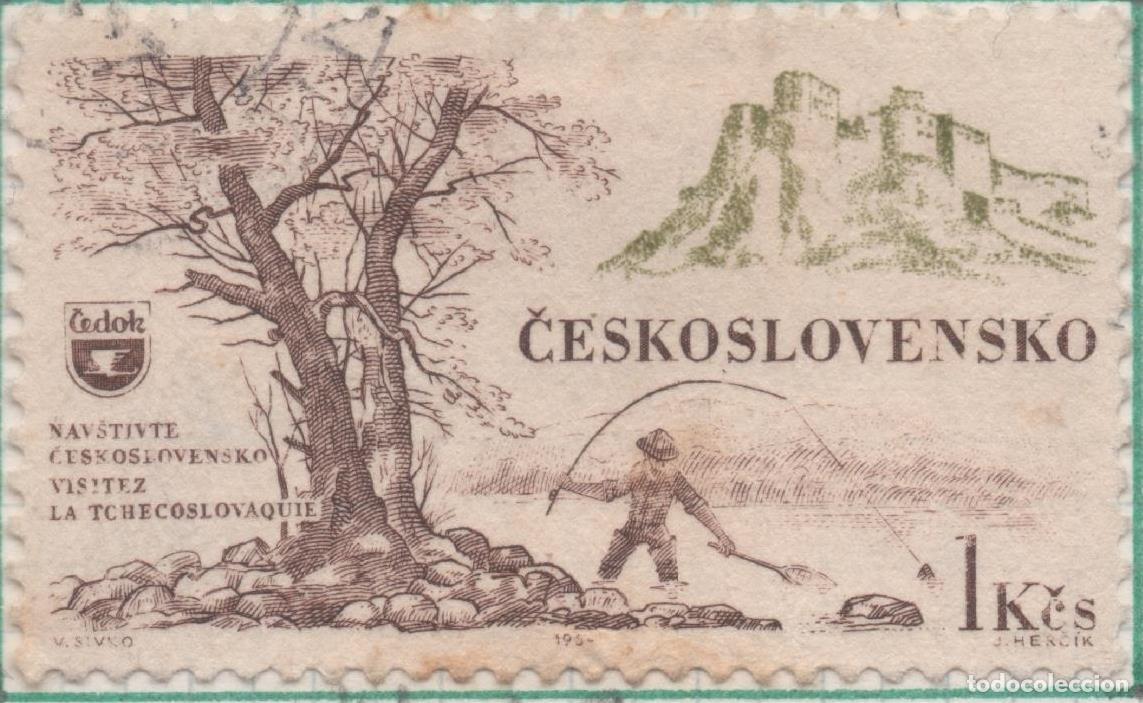 Postcards: Sello E01181: hoja 77, Checoslovaquia: Sello Marron y verde, dentado. Propaganda para el turismo. Ca