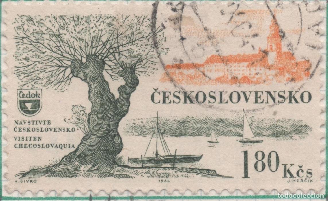 Postcards: Sello E01182: hoja 77, Checoslovaquia: Sello Verde oscuro y naranja, dentado. Propaganda para el tur