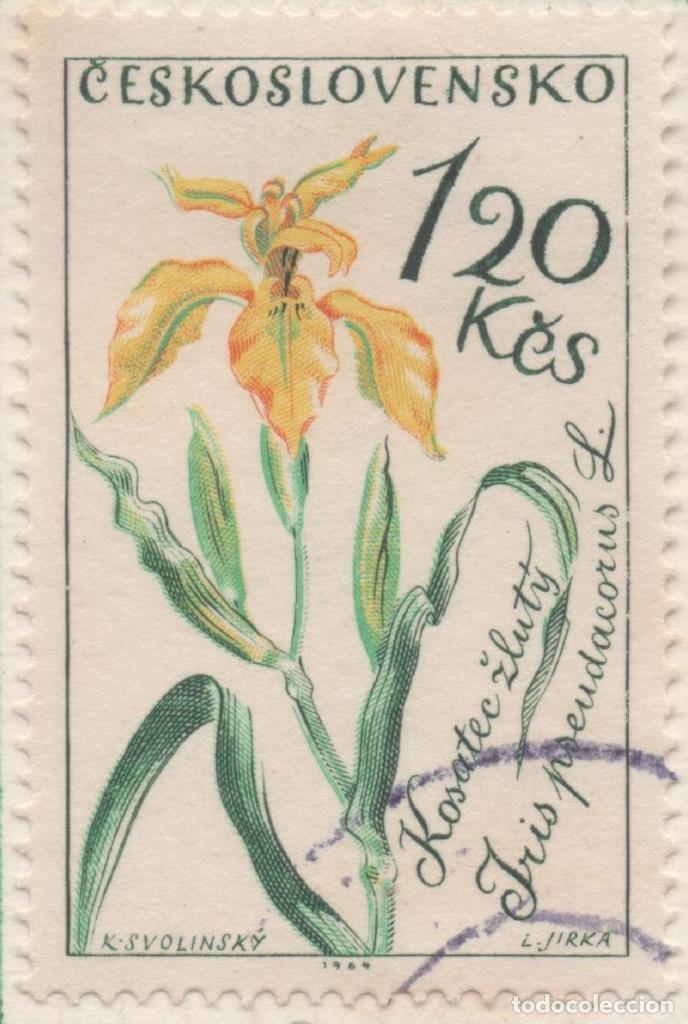 Cartes Postales: Sello E01200: hoja 78, Checoslovaquia: Sello Multicolor, dentado. Flores. Iris pseudacoris, 1,20 Ko