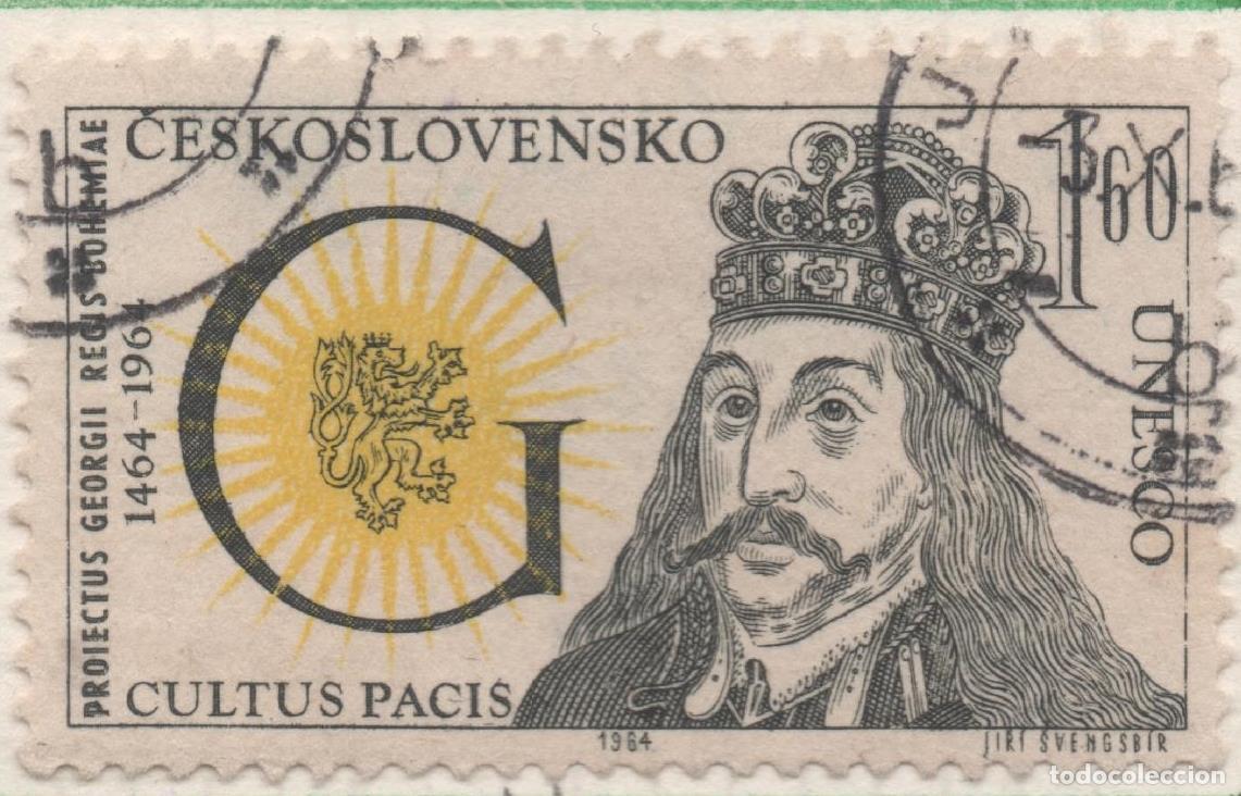 Postais: Sello E01185: hoja 78, Checoslovaquia: Sello Gris oscuro y amarillo, dentado. Aniversarios culturale
