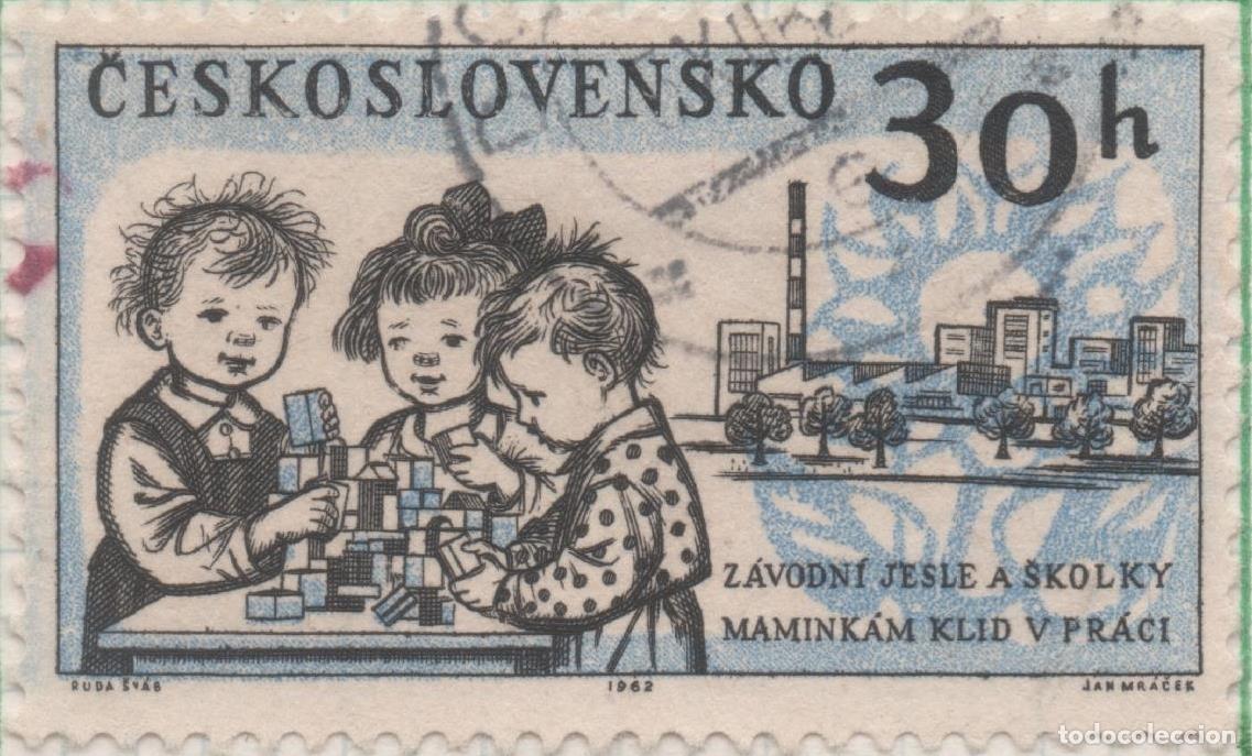 Postcards: Sello E01094: hoja 72, Checoslovaquia: Sello Azul y blanco dentdo. Instituciones Sociales, 30 Hlaeru