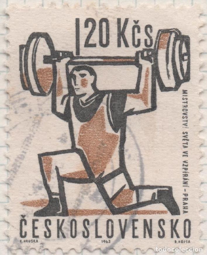 Postcards: Sello E01113: hoja 73, Checoslovaquia: Sello Negro y marron dentado. Eventos deportivos del a&ntilde;o. Lev