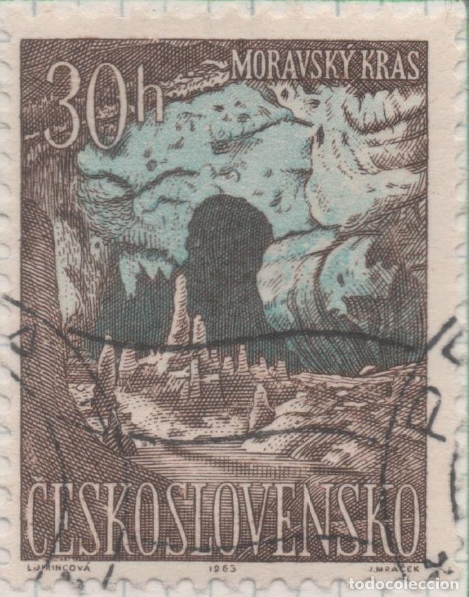 Postales: Sello E01142: hoja 75, Checoslovaquia: Sello Marron y azul detnado. Paraiso Eslovaco y lugares de Mo