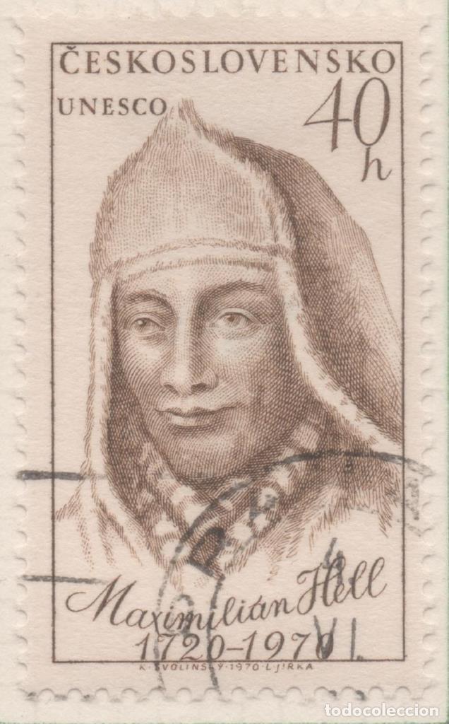 Postkarten: Sello E01619: hoja 105, Checoslovaquia: Sello Marron claro, dentado. Personajes. Maximilian Hell,172