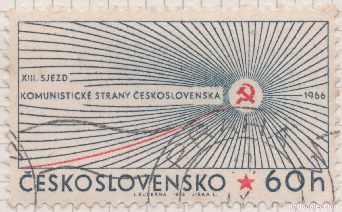 Postkarten: Sello E01341: hoja 86, Checoslovaquia: Sello Azul y rojo, dentado. XIII Congreso del Partido Comunis
