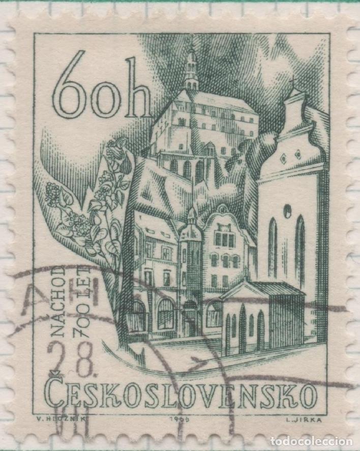 Postkarten: Sello E01345: hoja 86, Checoslovaquia: Sello Verde oscuro,dentado. El 700 Aniversario de Nachod, 60