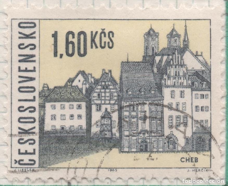 Postkarten: Sello E01302: hoja 84, Checoslovaquia: Sello Amarillo y azul, dentado. Ciudades Checas. Cheb, 1,60 K