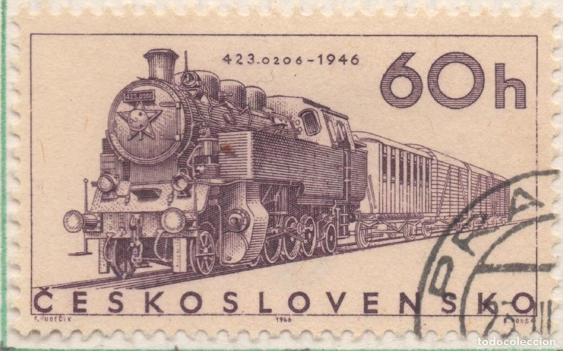 Postales: Sello E01326: hoja 85, Checoslovaquia: Sello Vileta, dentado. Locomotoras. Locomotora de vapor 423.0
