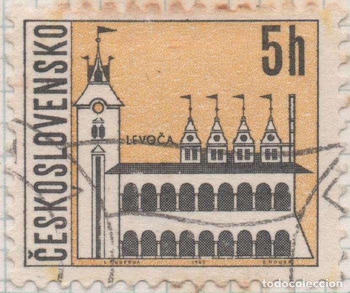 Postales: Sello E01297: hoja 84, Checoslovaquia: Sello Amarillo y negro, dentado. Ciudades Checas. Levoca, 5 H