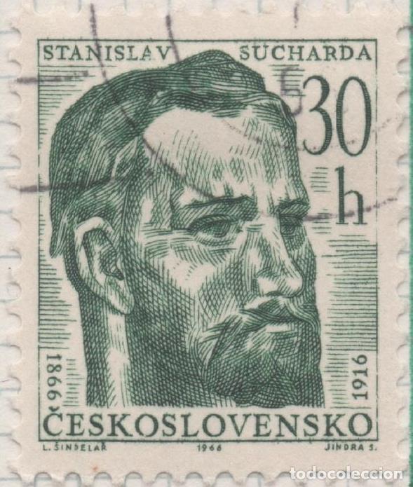 Cartes Postales: Sello E01320: hoja 84, Checoslovaquia: Sello Verde, dentado. Aniversarios Culturales. Stanislav Such