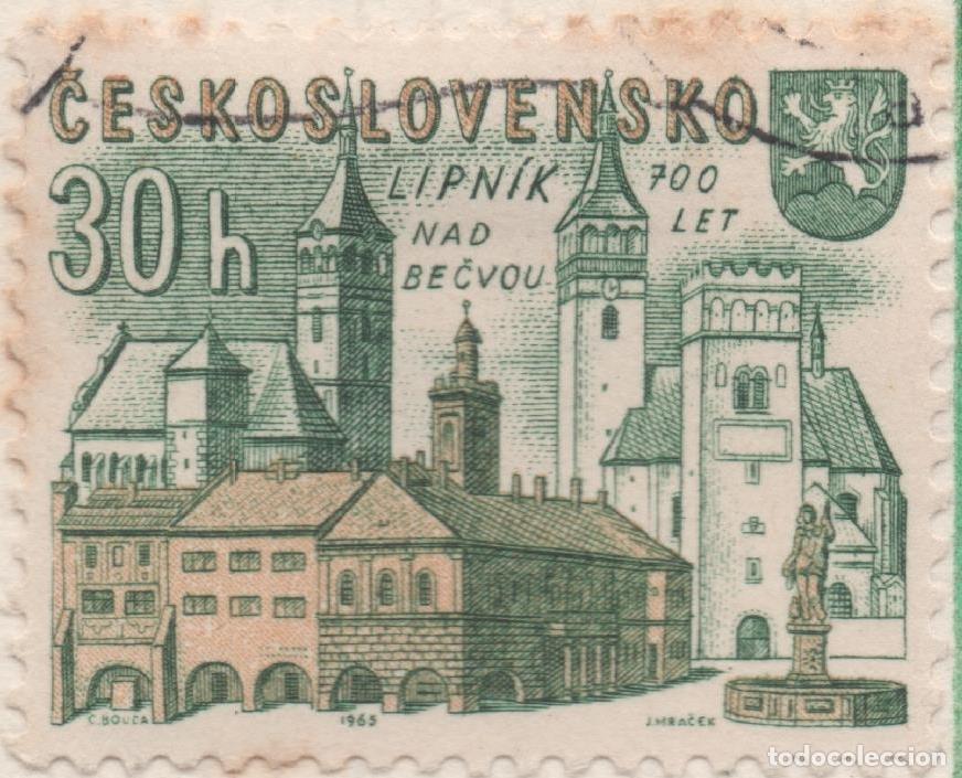 Cartes Postales: Sello E01244: hoja 81, Checoslovaquia: Sello Verde y amarillo, dentado. 700 Aniv deCiudades Checas.