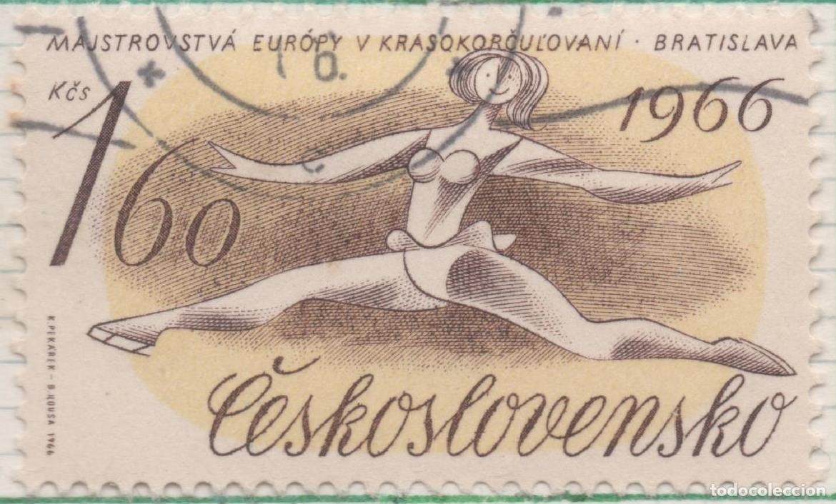 Cartes Postales: Sello E01318: hoja 84, Checoslovaquia: Sello Marron y amarillo, dentado. Campeonato Europeo de Patin