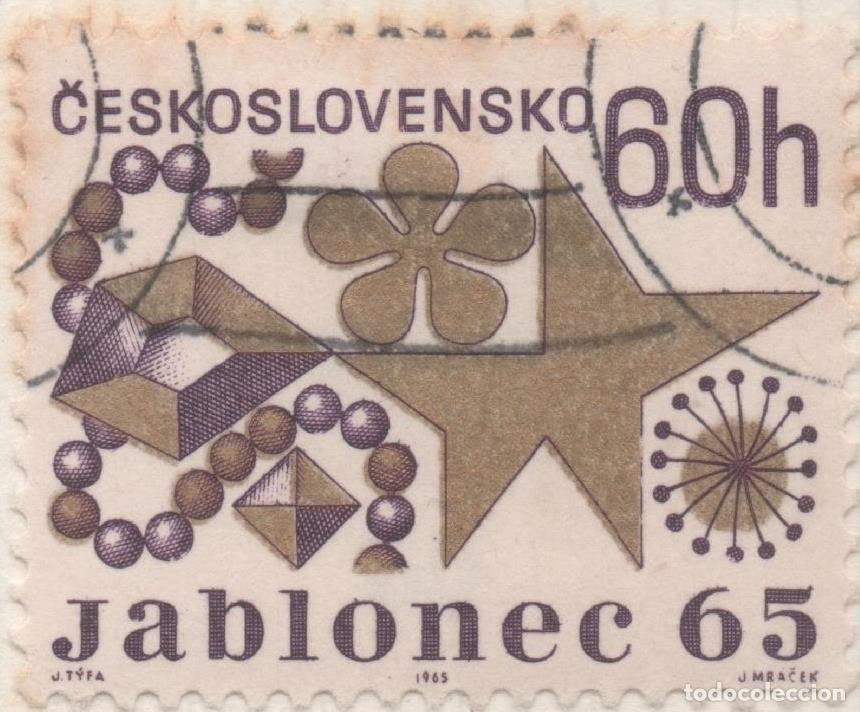 Cartes Postales: Sello E01282: hoja 83, Checoslovaquia: Sello Dorado y violeta, dentado. Bisuteria Jablonec, 60 Haler