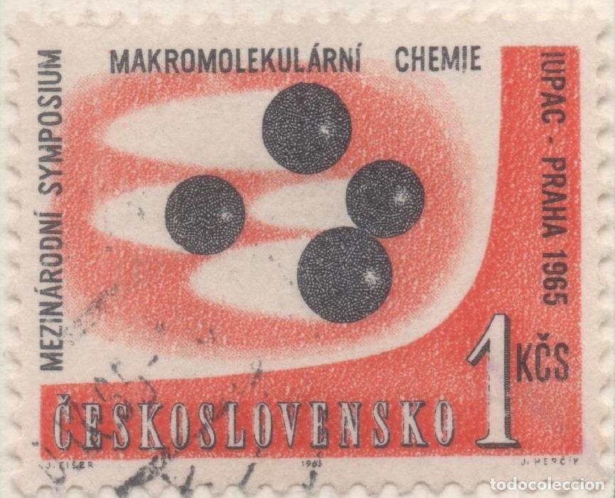 Cartes Postales: Sello E01285: hoja 83, Checoslovaquia: Sello Naranja y negro, dentado. Simposio Internacional de Qu&iacute;