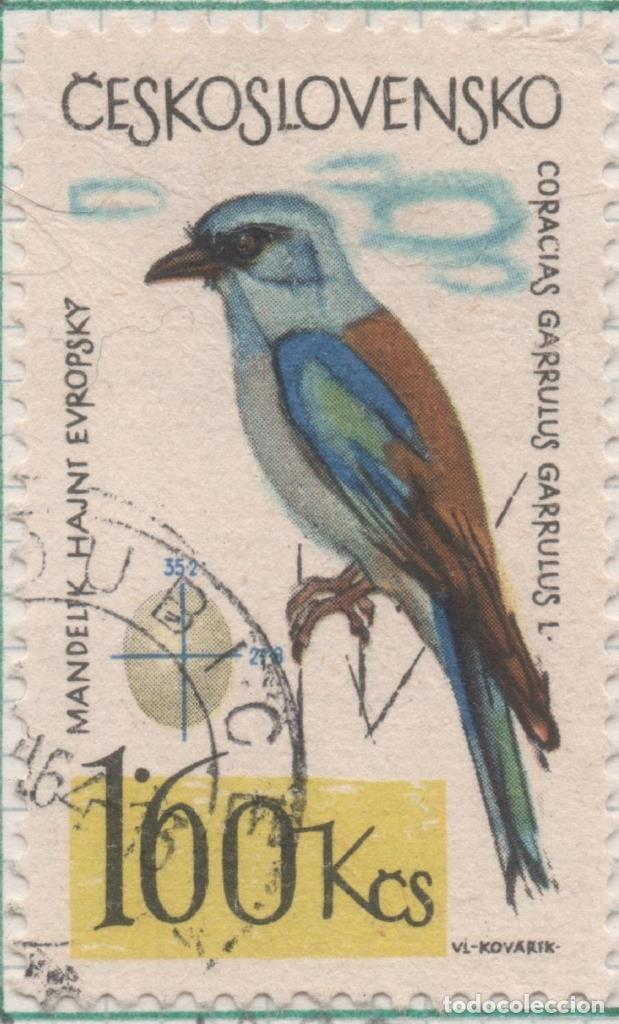 Cartes Postales: Sello E01228: hoja 80, Checoslovaquia: Sello Multicolor, dentado. Pajaros. Coracias garrulus, 1,60 K