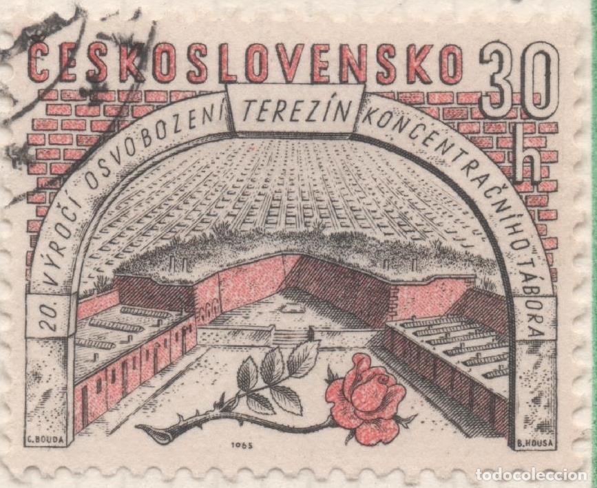 Cartoline: Sello E01247: hoja 81, Checoslovaquia: Sello Rosa y negro, dentado. 20 Aniversario del Campo de Conc