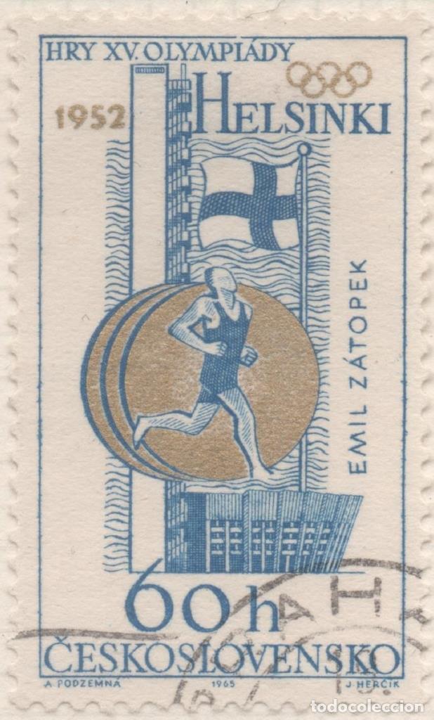 Postcards: Sello E01250: hoja 81, Checoslovaquia: Sello Azul y oro, dentado. Medallas Ol&iacute;mpicas de Checoslovaqu
