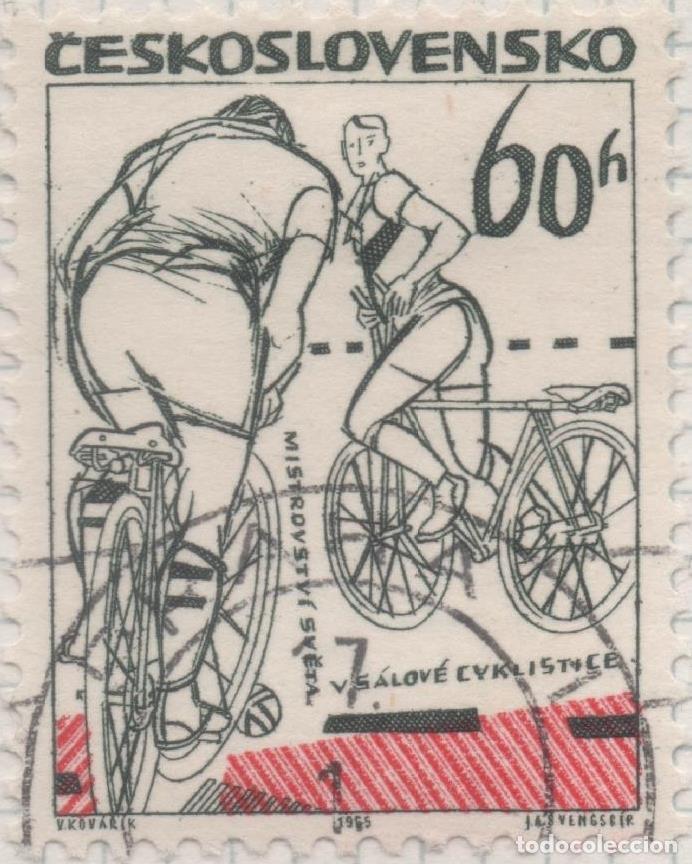 Postcards: Sello E01233: hoja 80, Checoslovaquia: Sello Negro y rojo, dentado. Eventos deportivos. Campeonato
