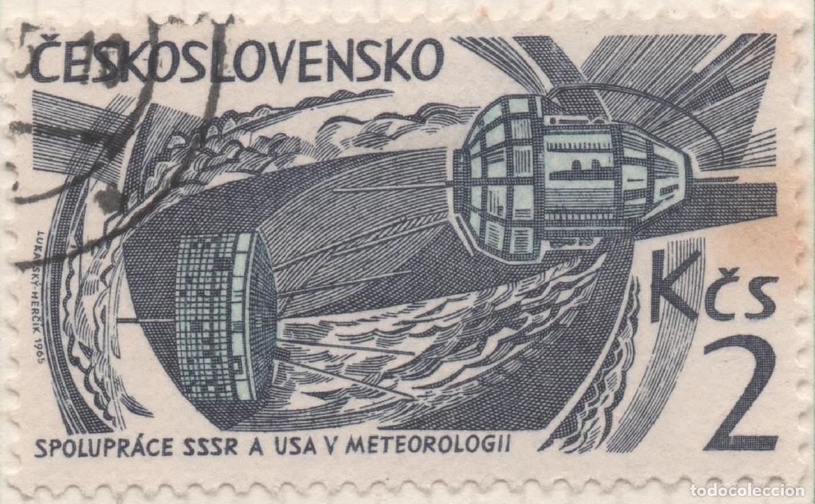 Postales: Sello E01261: hoja 81, Checoslovaquia: Sello Gris y azul, dentado. Astronautica. Sat&eacute;lites sovi&eacute;tico