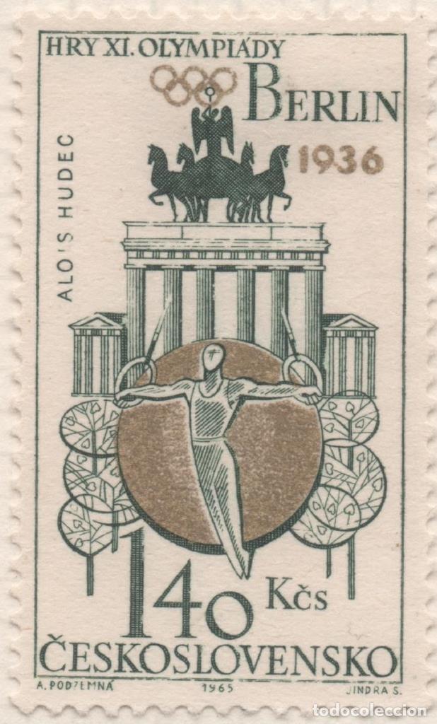 Postais: Sello E01252: hoja 81, Checoslovaquia: Sello Verde y oro, dentado. Medallas Olimpicas de Checoslovaq