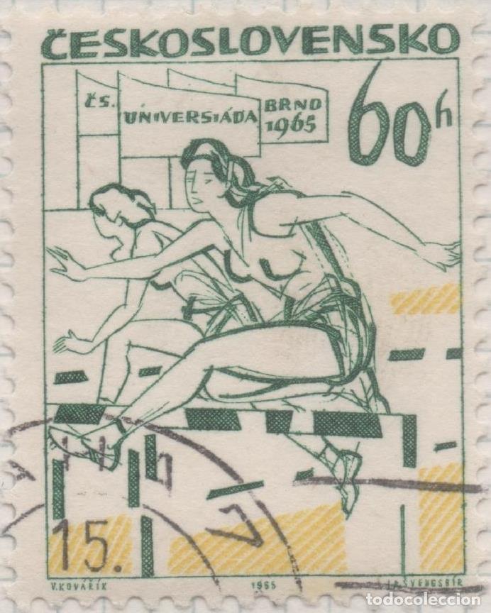 Postais: Sello E01232: hoja 80, Checoslovaquia: Sello Verde y amarillo, dentado. Eventos deportivos. Campeona