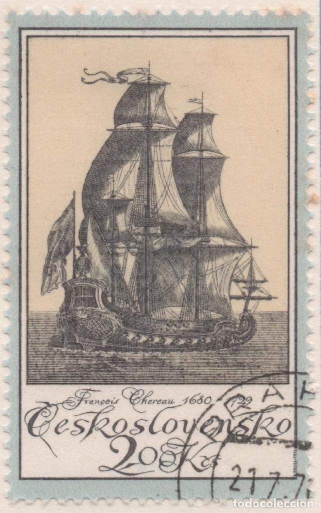 Cartes Postales: Sello E01991: hoja 134, Checoslovaquia: Sello Gris, amarillo y azul, dentado. Antiguos Gravados de N