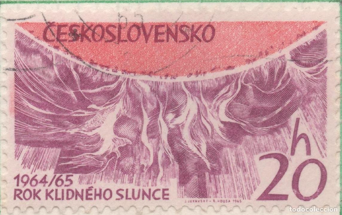 Postais: Sello E01255: hoja 81, Checoslovaquia: Sello Lila y naranja, dentado. Astronautica. Actividad m&aacute;xima