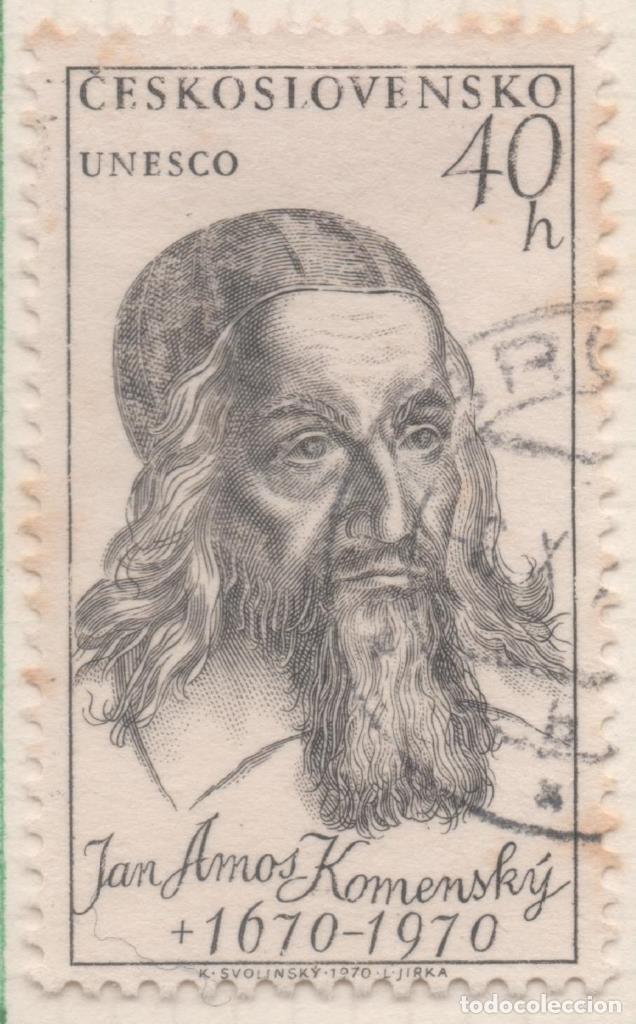 Postais: Sello E01620: hoja 105, Checoslovaquia: Sello Gris oscuro, dentado. Personajes. J. A. Komensk&yacute;,1592