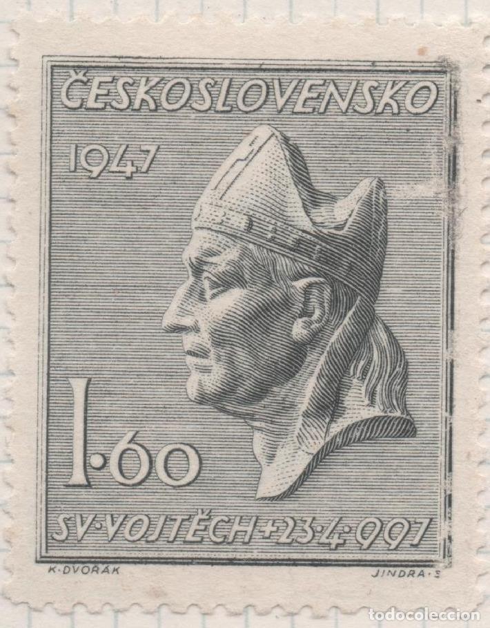 Cartes Postales: Sello E00384: hoja 28, Checoslovaquia: Sello Gris dentado. Martir San Adalbert, 1,60 - Varios