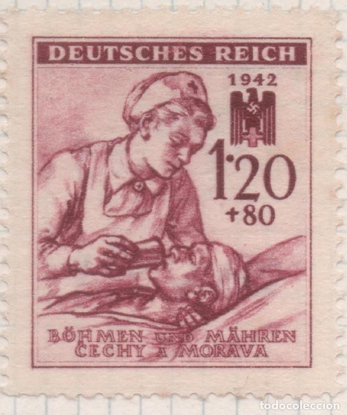 Postkarten: Sello E00286: hoja 23, Checoslovaquia: Sello Morado dentado. Cruz Roja Alemana, 1,20+80 - Varios