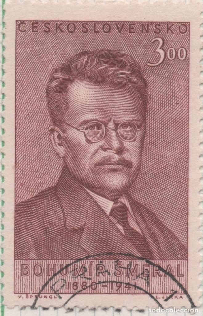 Postkarten: Sello E00502: hoja 35, Checoslovaquia: Sello Marron rojizo dentado. Bohumir Smeral, 3 Koruny - Vario