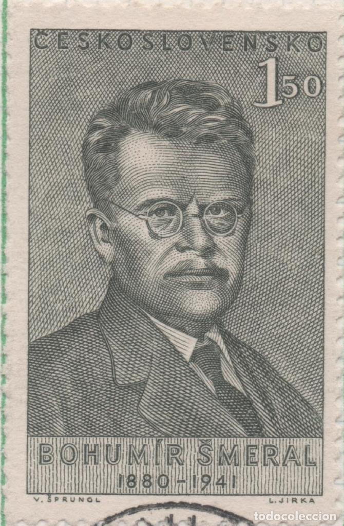 Postais: Sello E00501: hoja 35, Checoslovaquia: Sello Gris dentado. Bohumir Smeral, 1,50 Koruna - Varios
