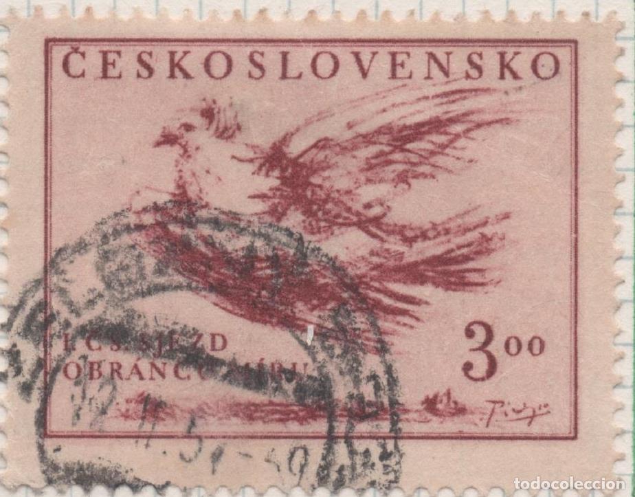 Postkarten: Sello E00491: hoja 34, Checoslovaquia: Sello Rojo teja dentado. Defensores de la Paz, 3 Koruny - Var
