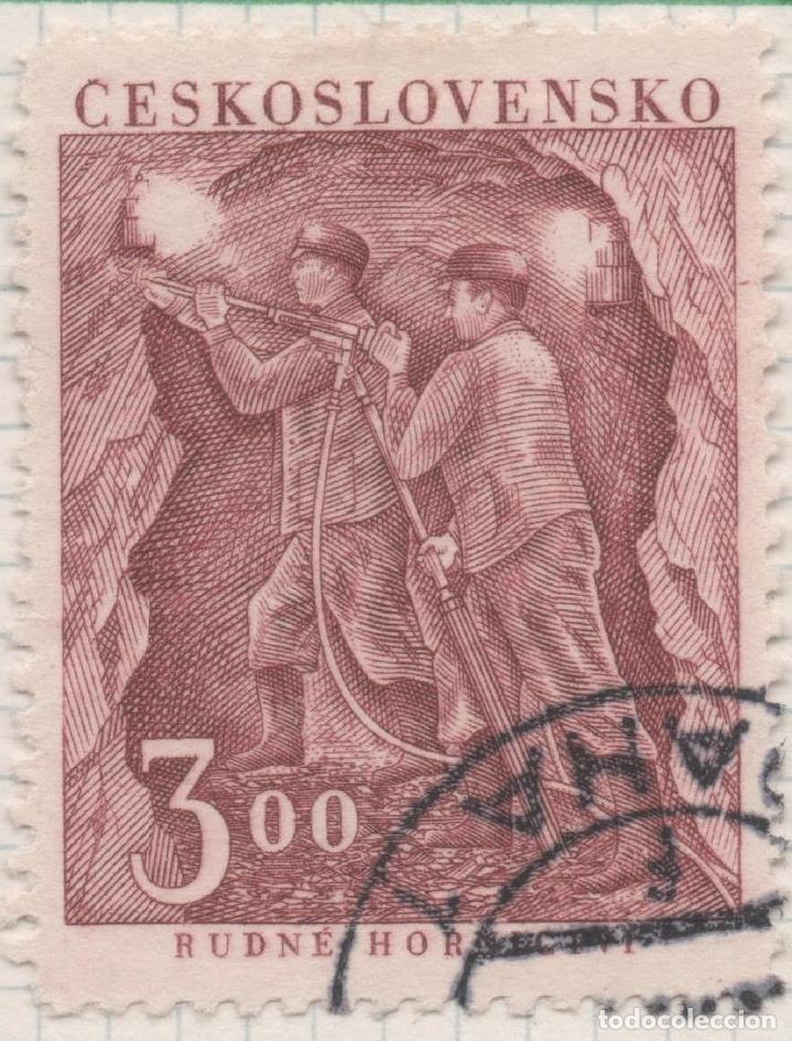 Postales: Sello E00524: hoja 36, Checoslovaquia: Sello Marron rojizo dentado. Jornad de la Miner&iacute;a, 3 Koruny -