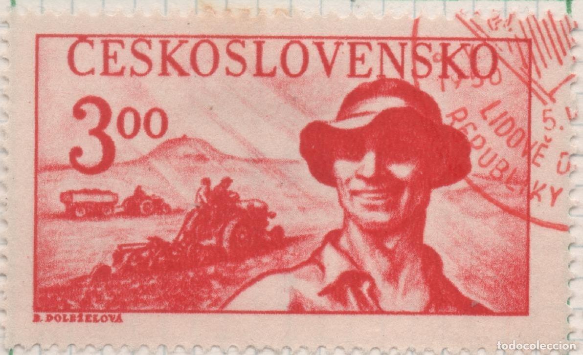 Cartes Postales: Sello E00472: hoja 32, Checoslovaquia: Sello Rojo dentado. 5&ordm; Aniv del restablecimoento de Checoslov