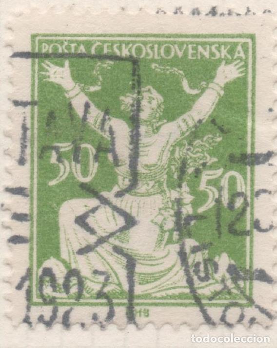Cartes Postales: Sello E00078: hoja 9, Checoslovaquia: Sello Verde dentado. Motivos diversos, 50 Haleru - Varios