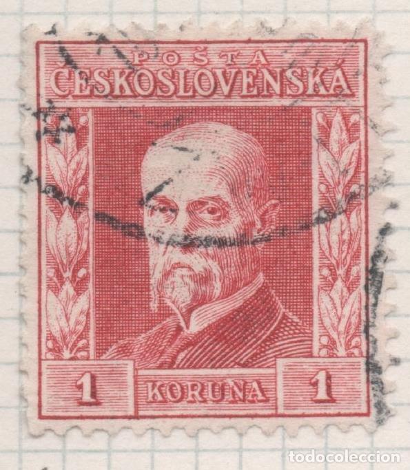 Cartes Postales: Sello E00100: hoja 10, Checoslovaquia: Sello Rojo dentado.Form 18 1/2 x21 1/82 Presidente Masaryk, 1