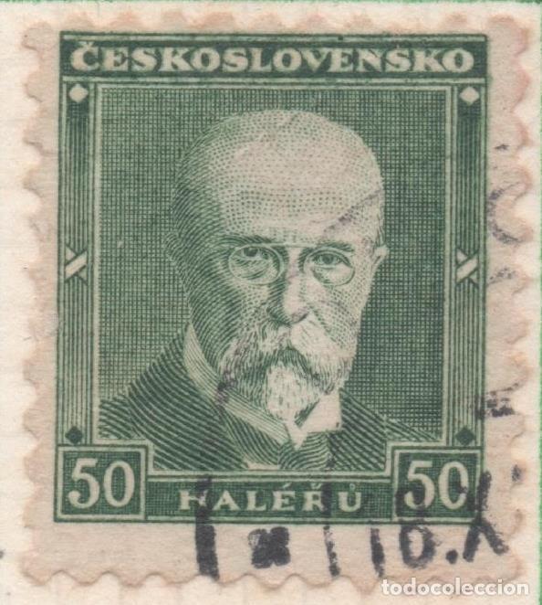 Cartes Postales: Sello E00130: hoja 12, Chescolovaquia: Sello Verde oscuro dentado. T.G Masaryk, 50 Haleru - Varios