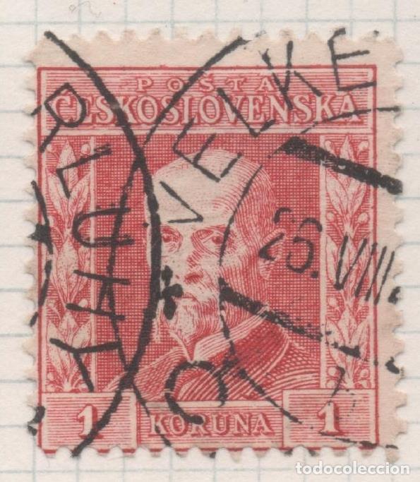 Cartes Postales: Sello E00101: hoja 10, Checoslovaquia: Sello Rojo dentado. Form 18 1/2 x 21 1/2. Presidente Masaryk,