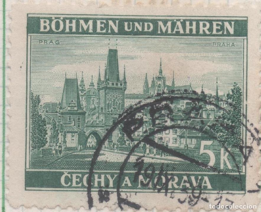 Postais: Sello E00227: hoja 20, Checoslovaquia: Sello Verde oscuro dentdo. B&ouml;hmen und M&auml;hren, 5 Koruny - Vari