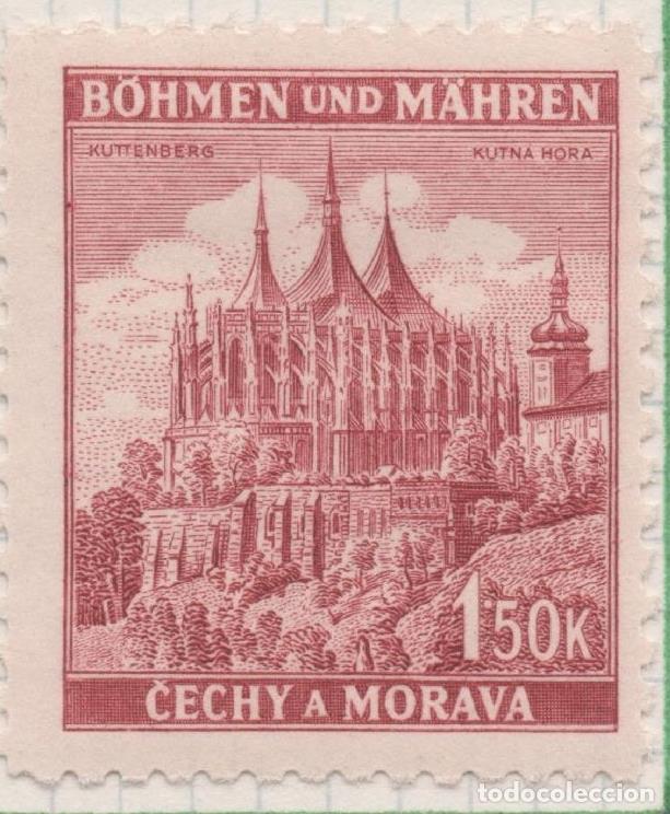 Cartes Postales: Sello E00238: hoja 21, Checoslovaquia: Sello Granate dentado. B&ouml;hmen und M&auml;hren, Kutna Hora, 1,50 Ko